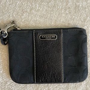 Black Coach Wristlet coin purse wallet